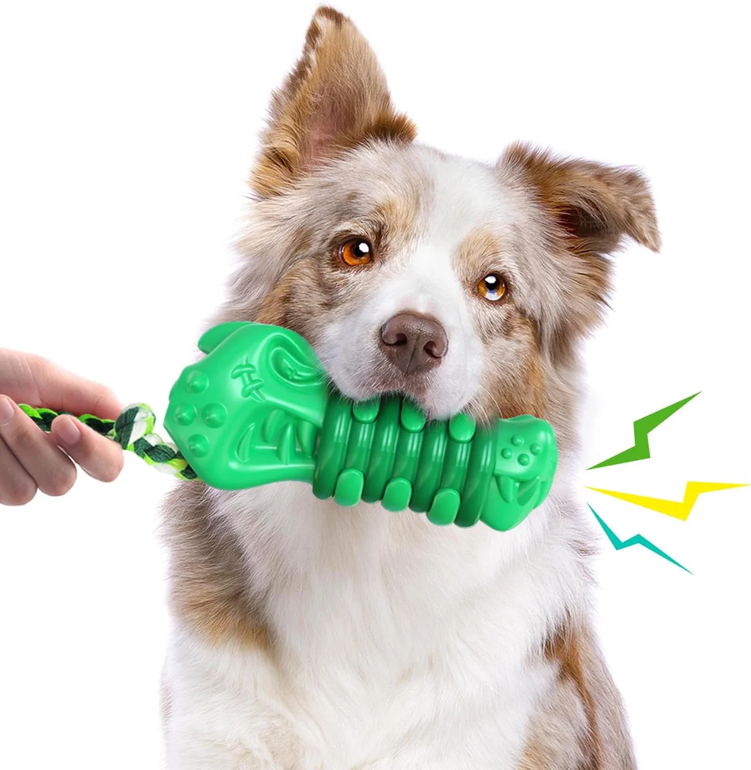 Dog Toys for Aggressive Chewers Large Breed Almost Indestructible Tough Long Lasting Toy Interactive Squeaky Giggle Pet Chew Toy