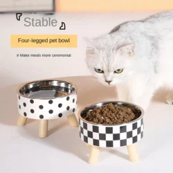 Cuenco alimentador elevado para gatos, cuenco de agua para comida de gato elevado antiasfixia con soporte, suministros para beber para alimentación de mascotas, cuencos para gatos y perros