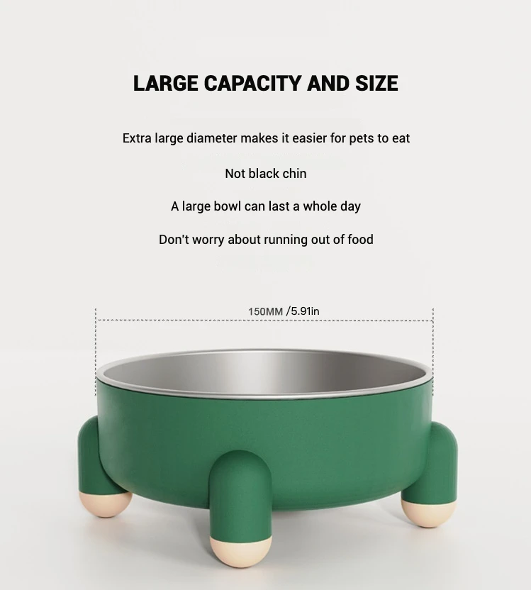 Cuenco antideslizante de acero inoxidable para perros con diseño antiderrames de cuatro patas, gran capacidad, fácil de limpiar, seguro y duradero para mascotas