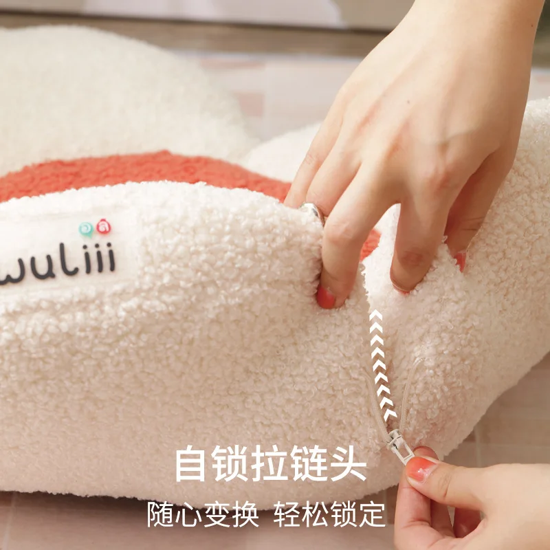 Nidos de flores para mascotas, nido Universal de alto valor para todas las estaciones, se puede acolchar, diseño de cremallera, casa para gatos de pelo largo, cama para mascotas, nido para dormir para gatos - imagen 3