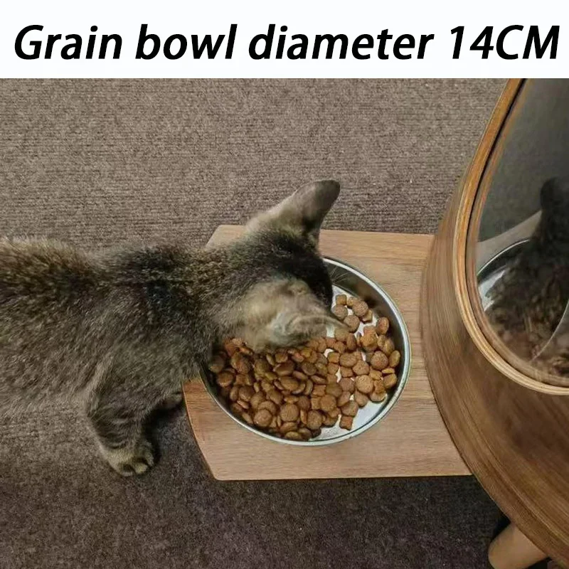 Comederos automáticos de madera curvada de 3KG, alimentación de perros, dispensador de coquetas para gatos de alta capacidad con tazón, comederos, accesorios para alimentos para mascotas - imagen 2