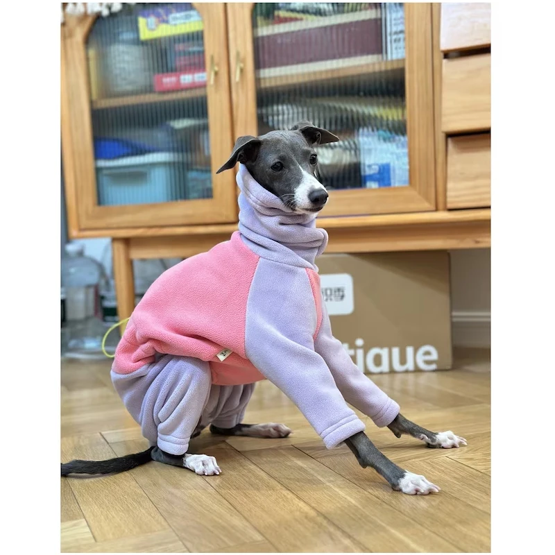 Whippet-ropa de cuello alto para perro, abrigo de forro polar cálido, pijama, mono, Galgo Italiano, Lurcher Galgo - imagen 4