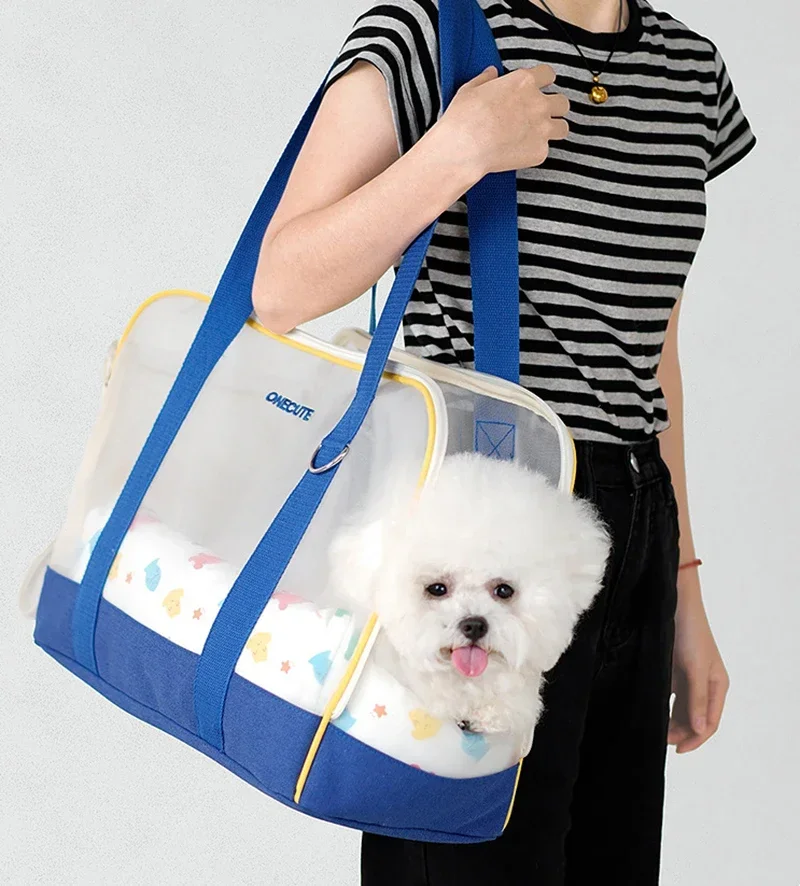 Bolsa de mensajero para perros y gatos a la moda con cojín dentro de 6kg, bolso para mascotas, suministros de viaje para caminar al aire libre para perros pequeños - imagen 3