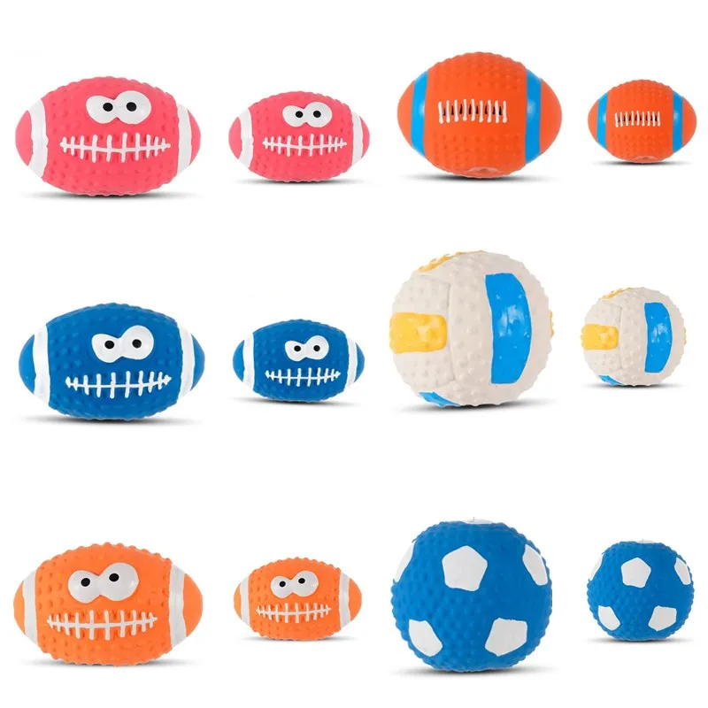 Juguetes de goma chirriantes para perros, juguete para masticar de látex para cachorros, juguete con sonido, pelota resistente a mordeduras, suministros para mascotas para perros pequeños, medianos y grandes