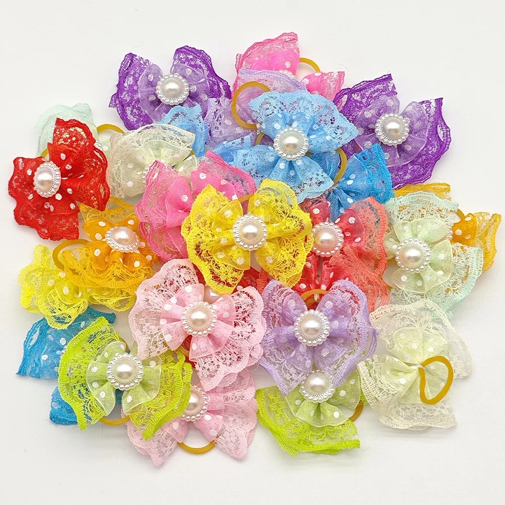 Set de 20 accesorios para adornar a tu perro – Lazos y bandas elásticas para cachorros - imagen 3