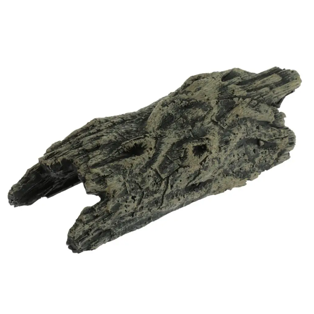 Resina para reptiles, cueva oculta, decoración de concha de árbol, acuario, tortuga, plataforma de tomar el sol, adorno para decoración de pecera de acuario - imagen 2