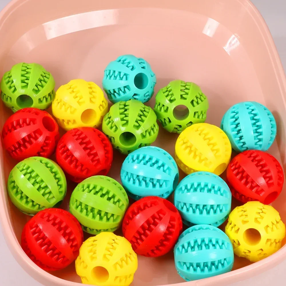 Bolas de goma interactivas para perros pequeños y grandes, juguetes para masticar, limpieza de dientes, bola Indestructible, 5cm - imagen 2