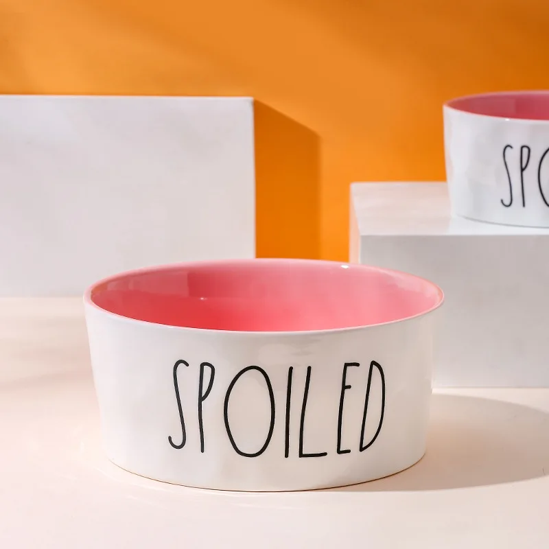 Cuenco inglés para mascotas con colores contrastantes, cuenco de cerámica para beber, cuenco de comida para gatitos grandes y medianos, suministros para perros - imagen 4