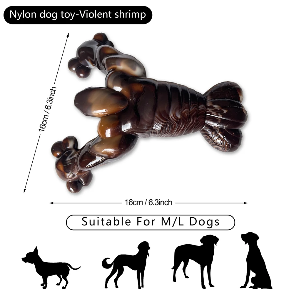 Juguete masticable Indestructible con forma de langosta para perros, masticadores agresivos, juguete de nailon duradero para perros grandes, medianos y pequeños - imagen 2