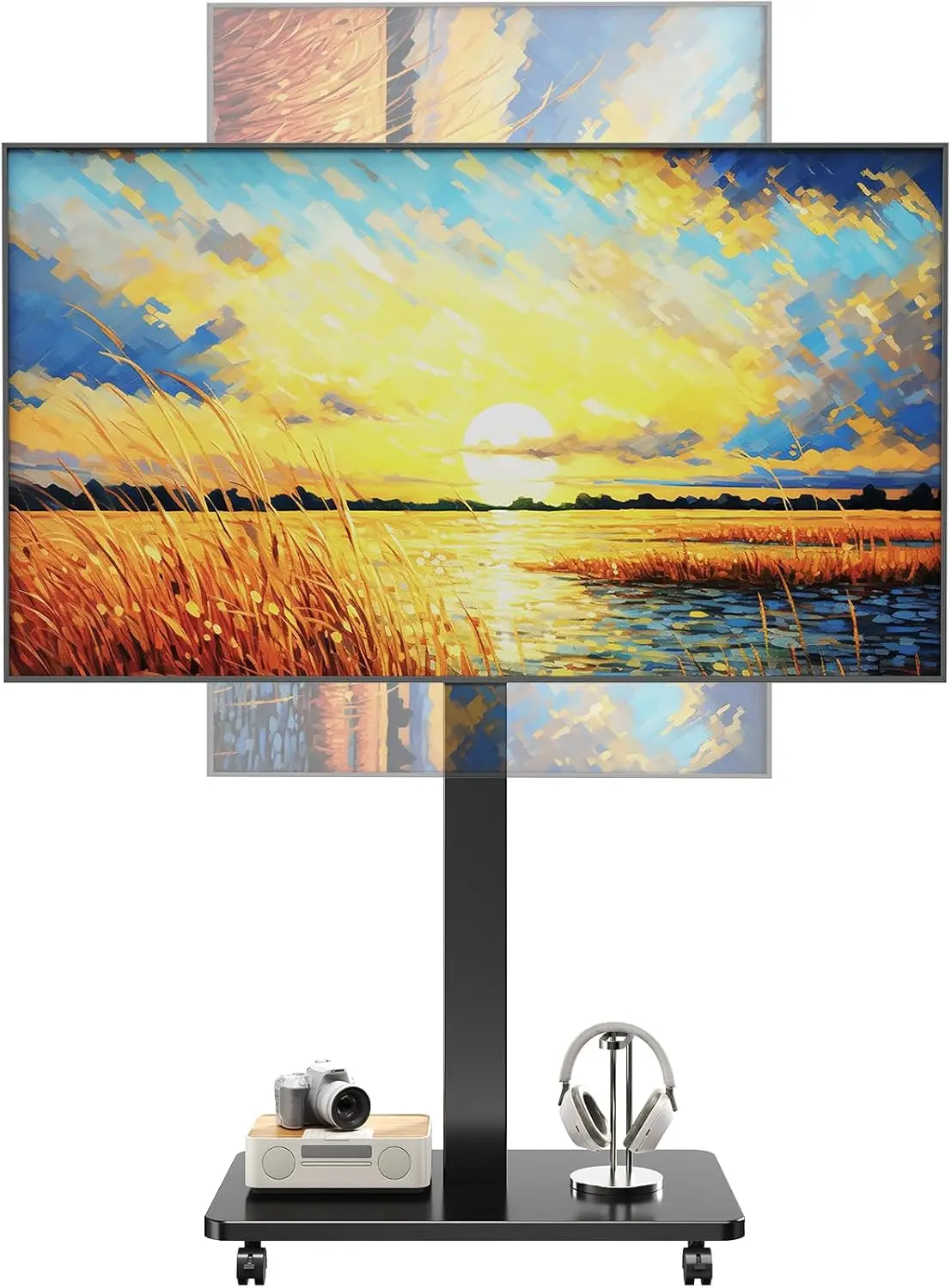 Soporte de TV con ruedas, altura regulable y giro retrato-paisaje - imagen 2