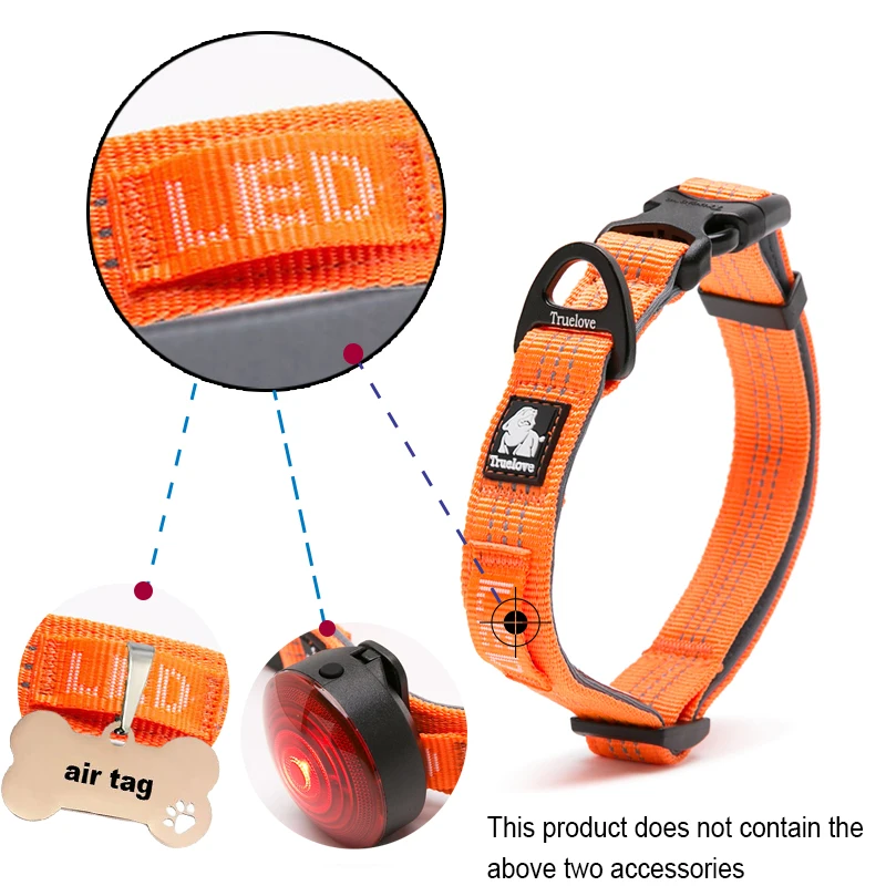 Winhyepet Collar para Perros Comodidad para Viajar Acolchado con Hebilla con Ranura LED Collar de Alta Calidad para Perros Pequeños, Medios y Grandes Pitbull - imagen 2