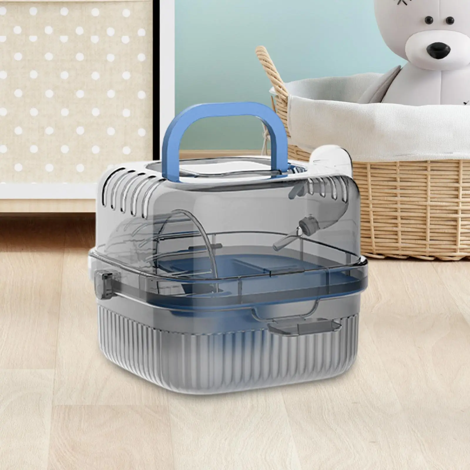 Jaula de transporte para mascotas, contenedor pequeño para mascotas, jaula portátil para hámster, funda de transporte para planeador de azúcar, erizo, ratas, gerbos - imagen 3