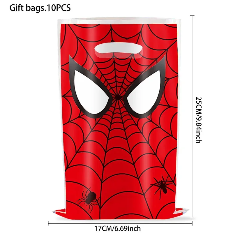 Nuevos bolsas de regalo para fiesta de cumpleaños de Spiderman, bolsa de plástico para dulces con tema de araña, bolsa de botín para niños, suministros de decoración para fiesta de cumpleaños - imagen 2
