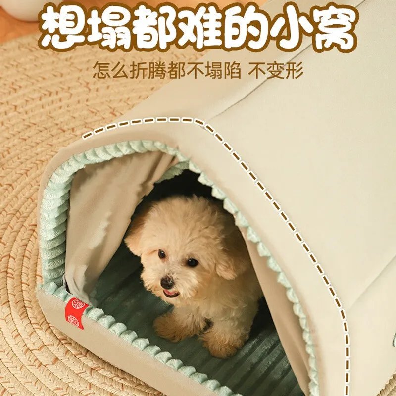 Casa Cálida Cerrada para Perros Pequeños y Gatos – Cueva de Invierno - imagen 3