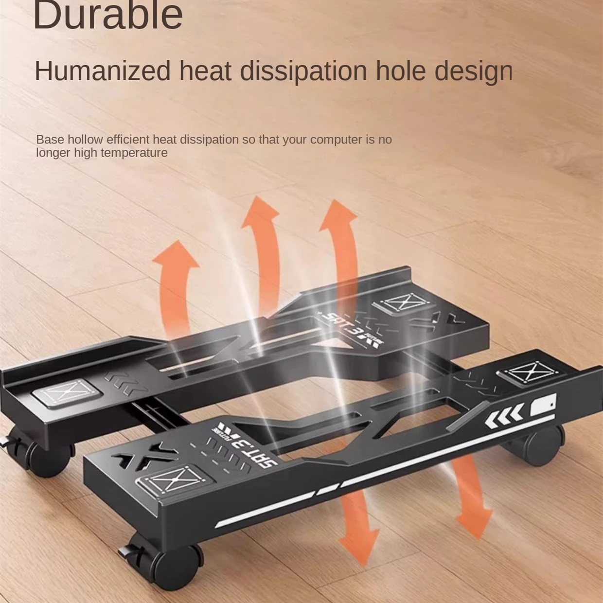 Soporte de torre de computadora ajustable Soporte de PC móvil para piso con 4 ruedas giratorias de bloqueo que se adapta a la mayoría de los soportes de CPU debajo de la computadora de escritorio - imagen 4