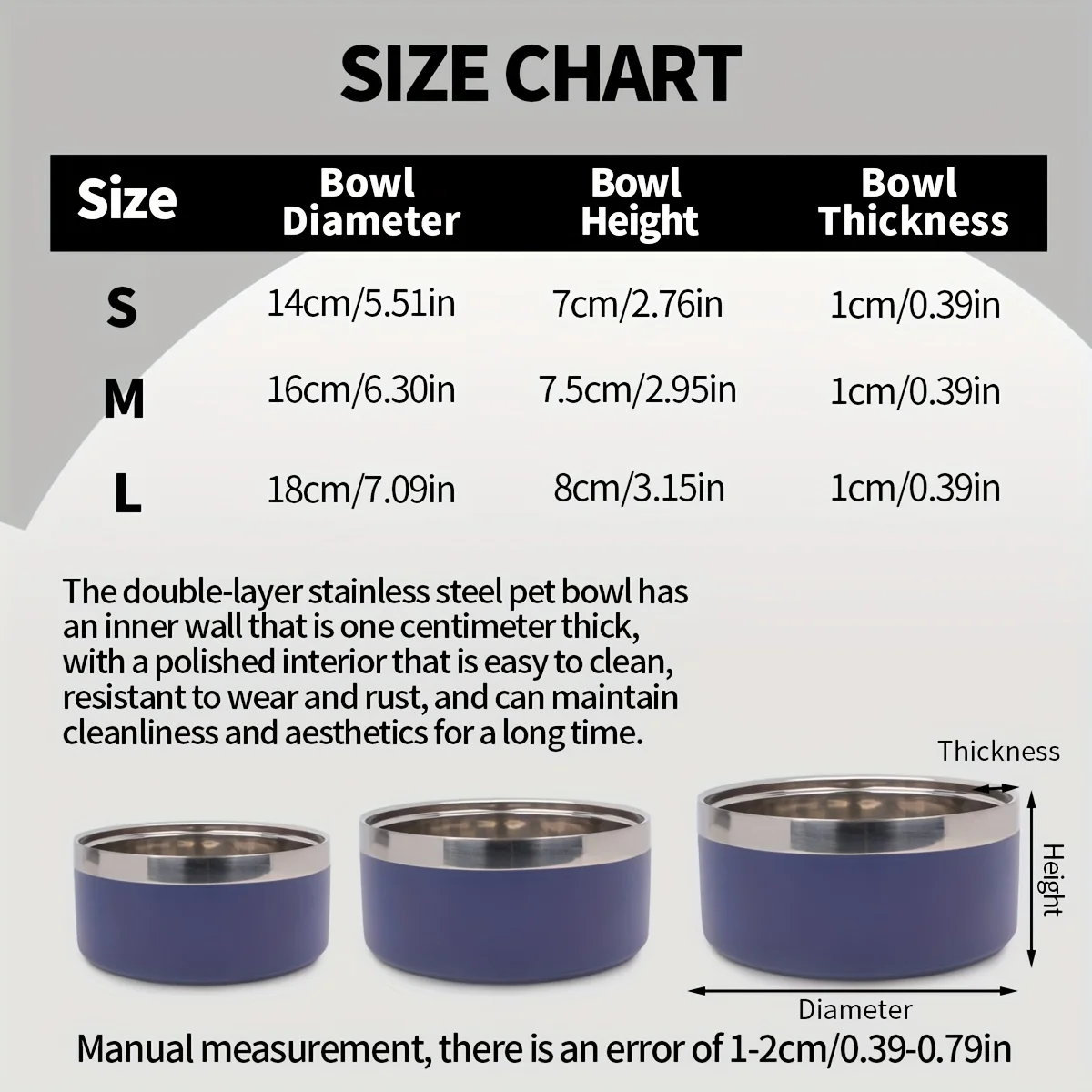 Cuenco Premium para perros, cuenco elegante de gran capacidad para mascotas, diseño de acero inoxidable grueso de doble capa con alfombrilla antideslizante para gatos y perros - imagen 5
