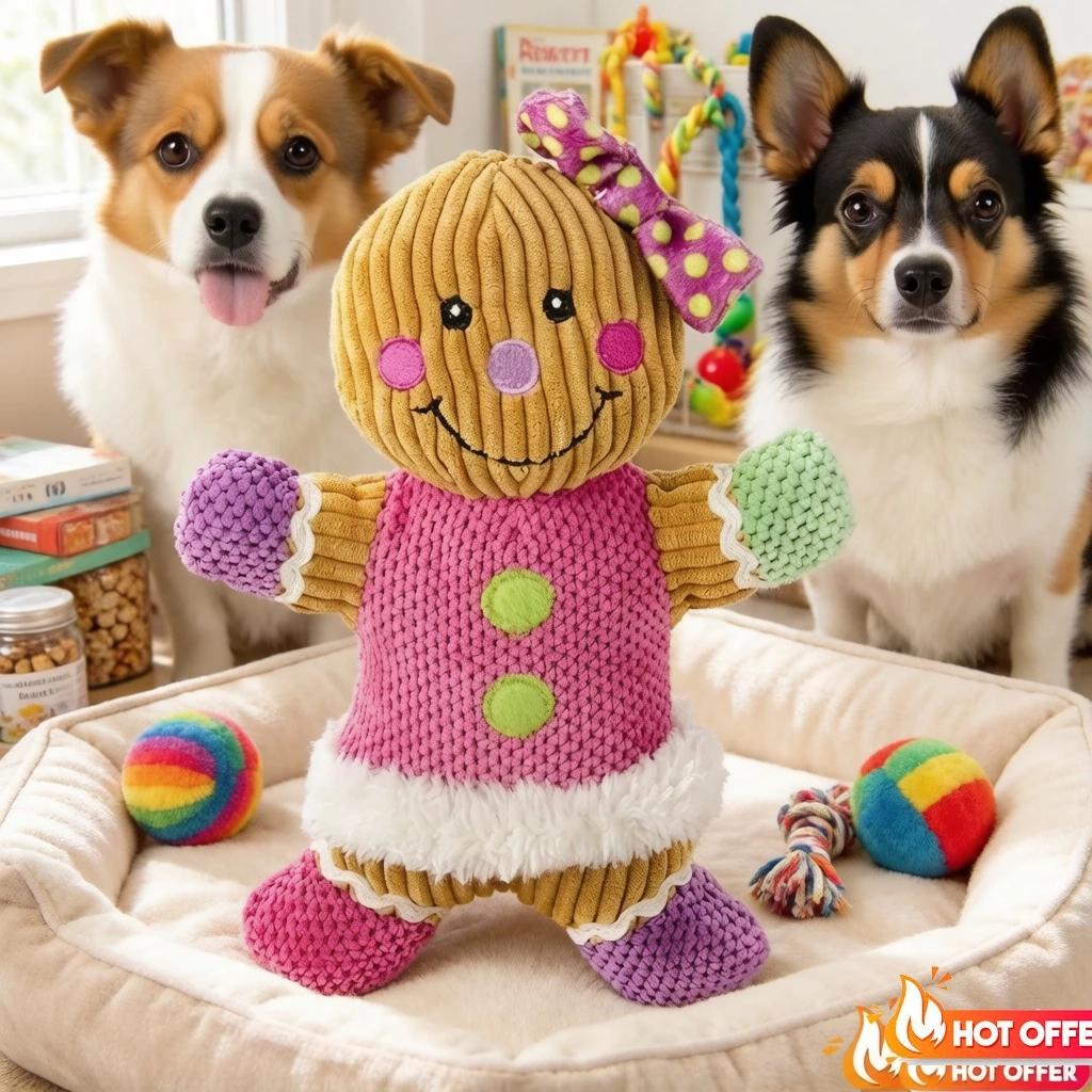 Juguete navideño de peluche para gatos y perros resistente a mordidas - imagen 3