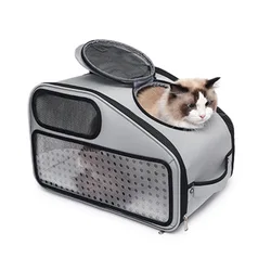 Mochila transportadora plegable para mascotas con ventilación