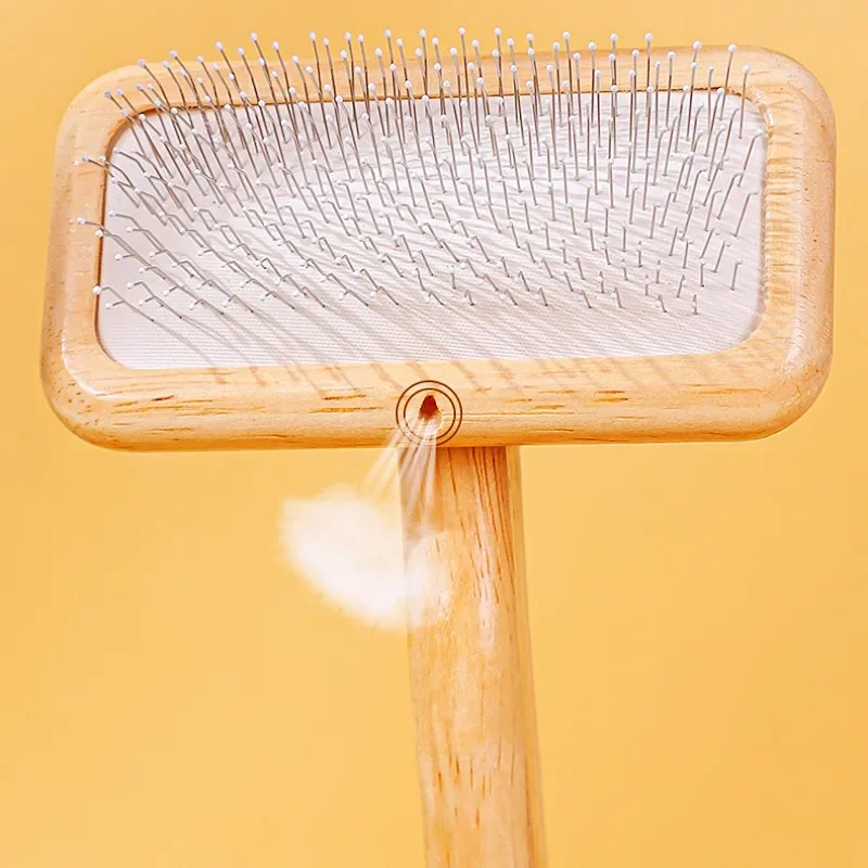 Cepillo para perros, peine de madera para perros, removedor de pelo para mascotas, cepillos protectores para el cuidado de perros, peine de Limpieza del cabello flotante, cepillo de masaje para gatos - imagen 5