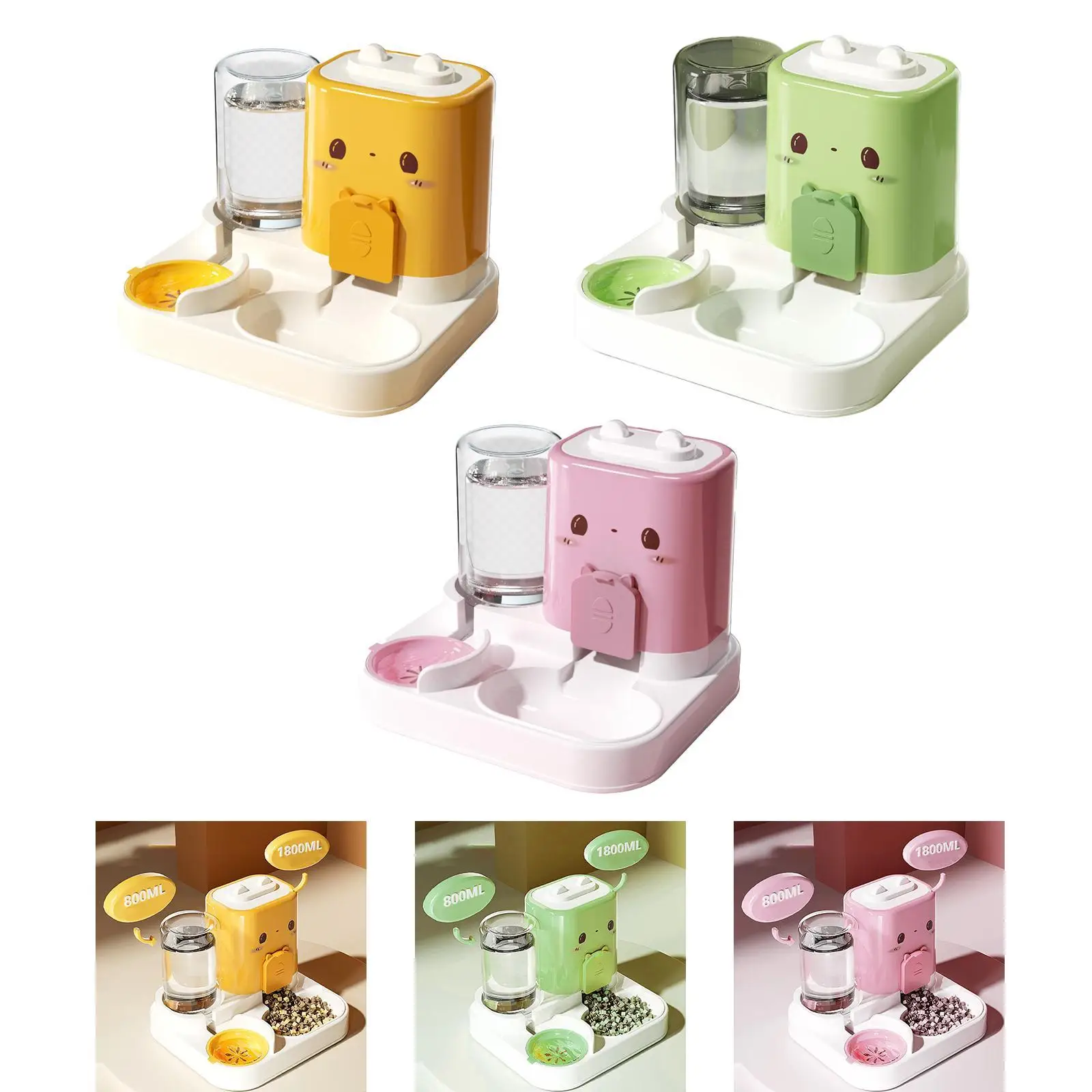 Comedero automático para mascotas, alimentador para gatos, suministro de viaje para beber, cuenco de comida para mascotas desmontable para perros pequeños, cachorros, animales pequeños, gatitos - imagen 2