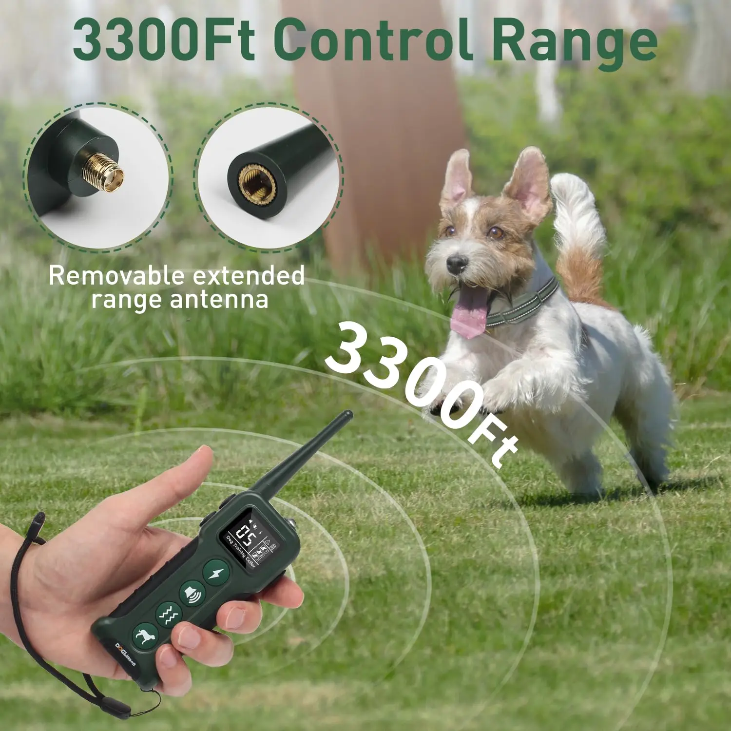 Collar de entrenamiento para perros con alcance de 3300 pies, Collar de choque impermeable para perros de 10-110 libras, Collar eléctrico con modos de choque, pitido y vibración - imagen 4