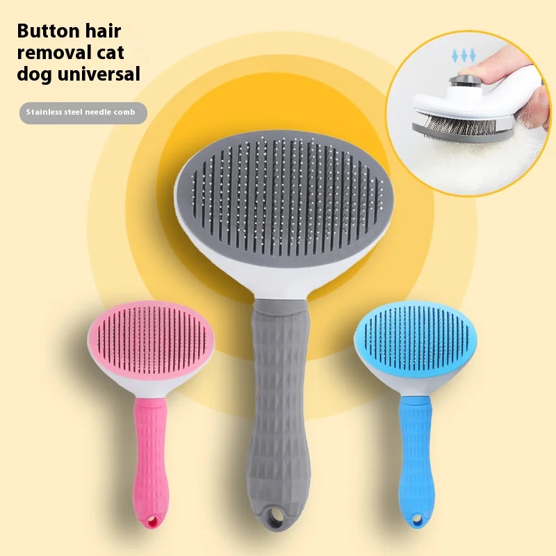 Cepillo para perros y gatos, peine autolimpiante para quitar el pelo de mascotas, herramientas de aseo para perros y gatos, peine para desmastar mascotas, accesorios para perros - imagen 2