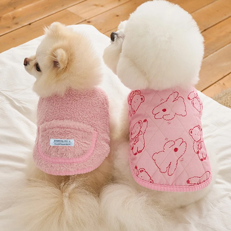 Abrigo de doble cara para perros, chaqueta cálida de invierno para cachorros, ropa gruesa para mascotas para perros pequeños y medianos, ropa de peluche para Chihuahua - imagen 4