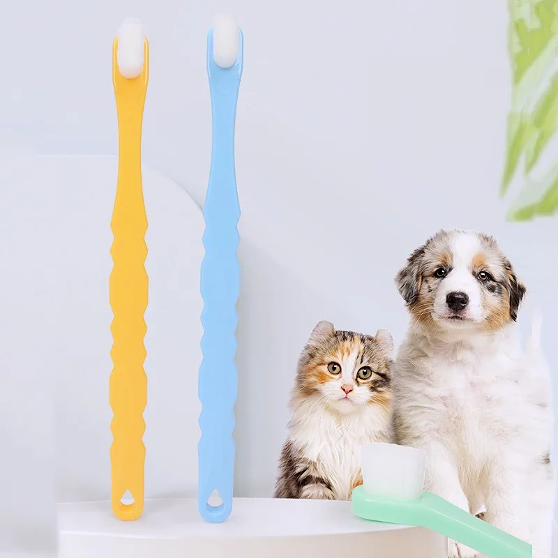 Dog Toothbrush Soft Hair Pet Toothbrush Oral Care Dog Teeth Cleaning Comfortable Handle Toothbrushes for Cat Clean Pet Supplies - imagen 2