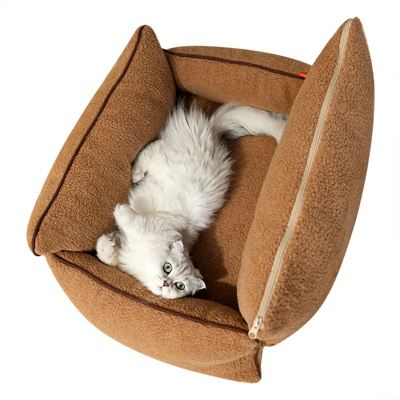 La perrera se calienta en invierno, cama lavable extraíble para gatos, estera para dormir para perros, suministros para mascotas, nido, sofá Universal para mascotas para todas las estaciones - imagen 5