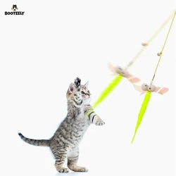 Varita con pluma para gatos – Juguete de caza interactiva