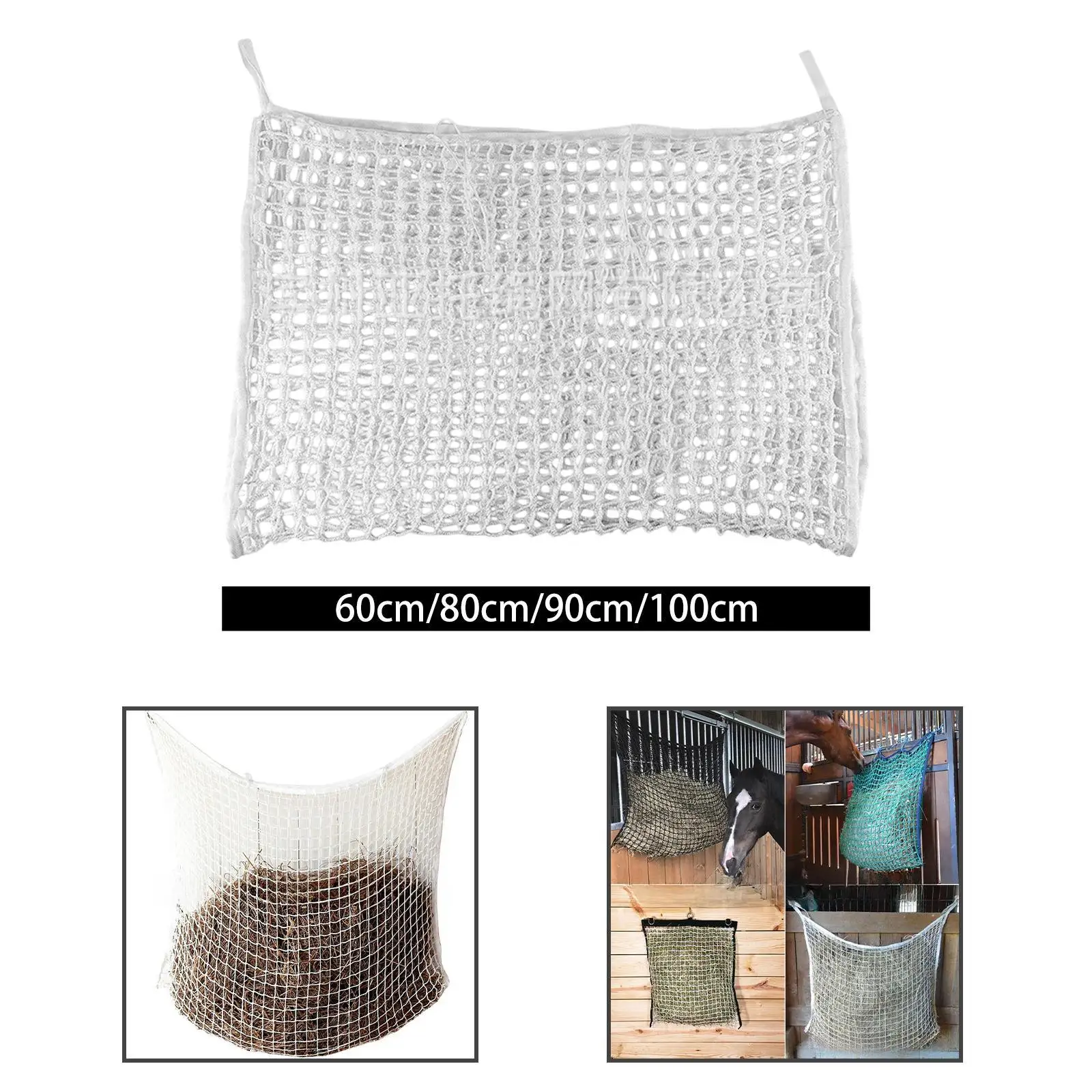 Hay Bag for Horses Lightweight Feeding Supplies Slow feed Hay Net Hay Feeder for Horse Stall Trailer Full Day Feeding Goat