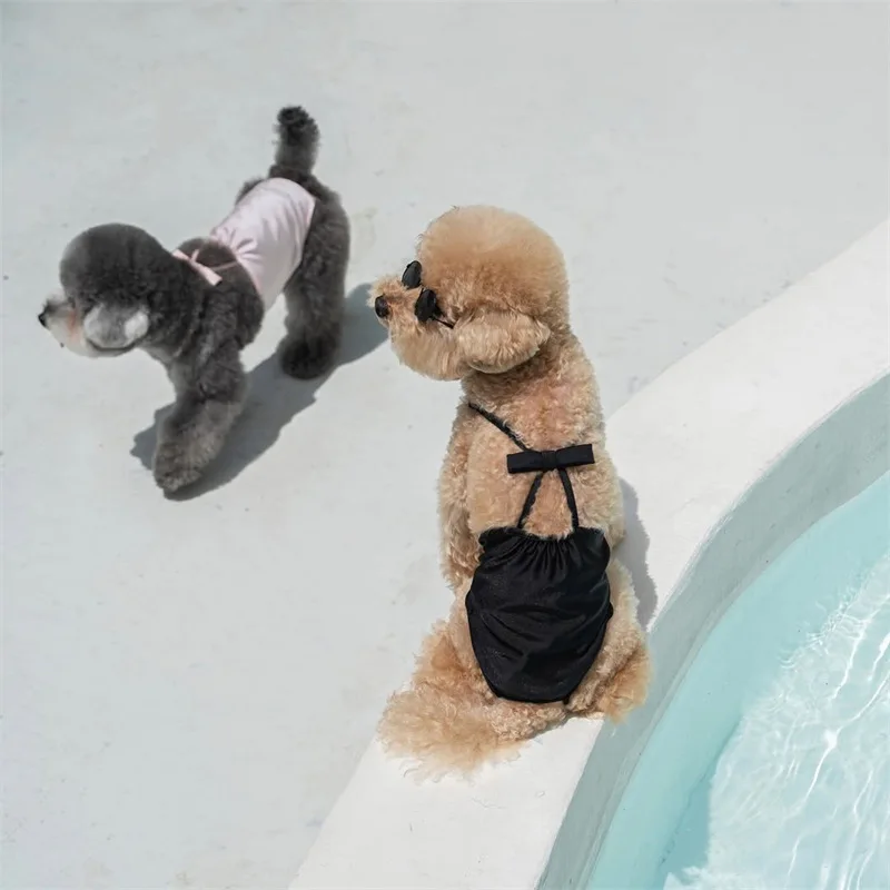 Ropa de natación de primavera para mascotas, camisola de una pieza, chaleco, Bikini, chaleco transpirable para perros, traje de baño, ropa para cachorros de peluche - imagen 3