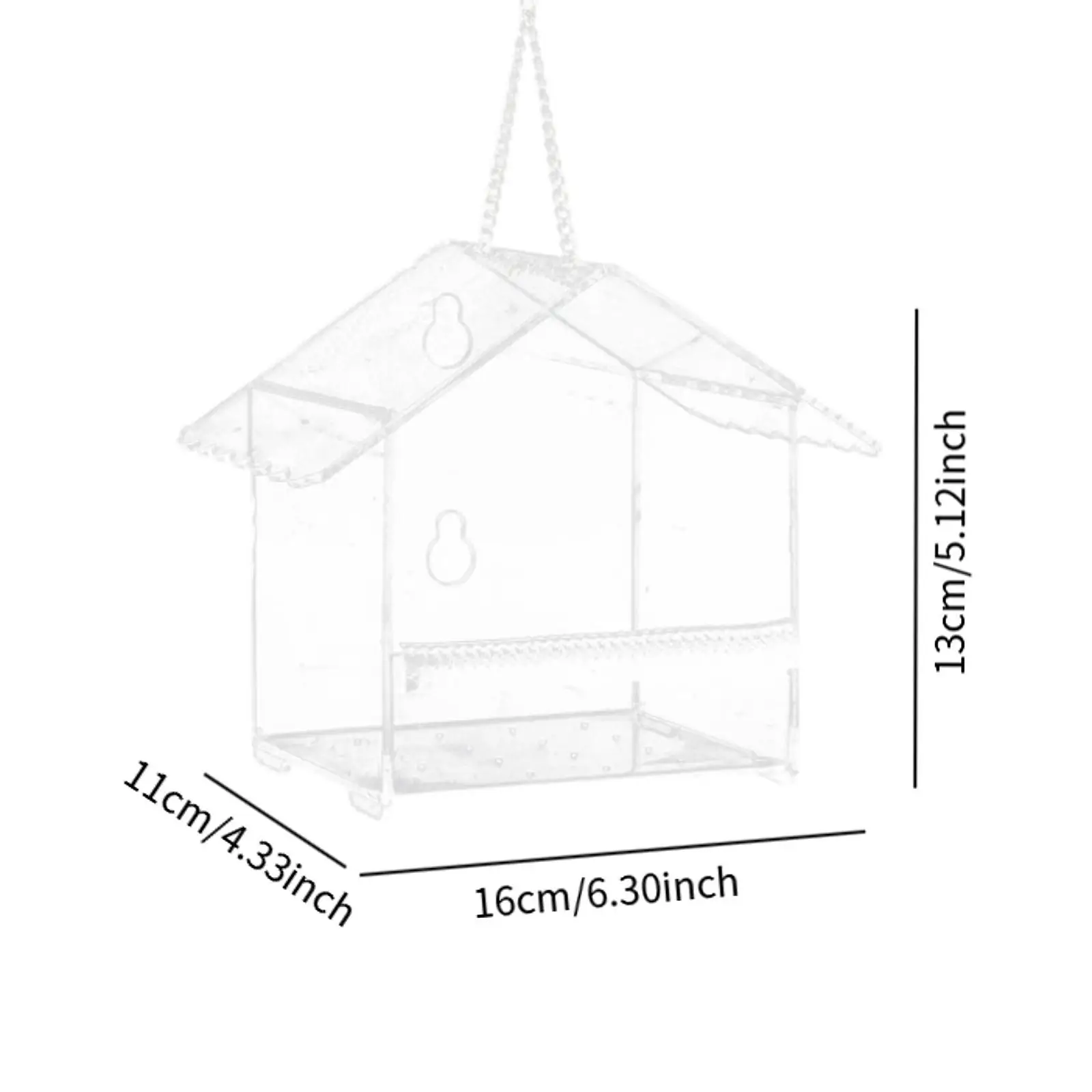 Window Bird Feeder with 2 Strong Suction Cups Transparent Acrylic Bird House
