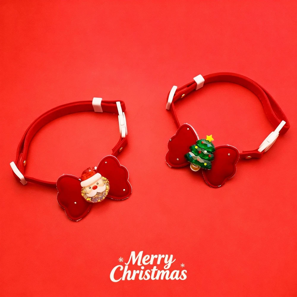 Collar navideño rojo ajustable y silencioso para perros y gatos - imagen 3