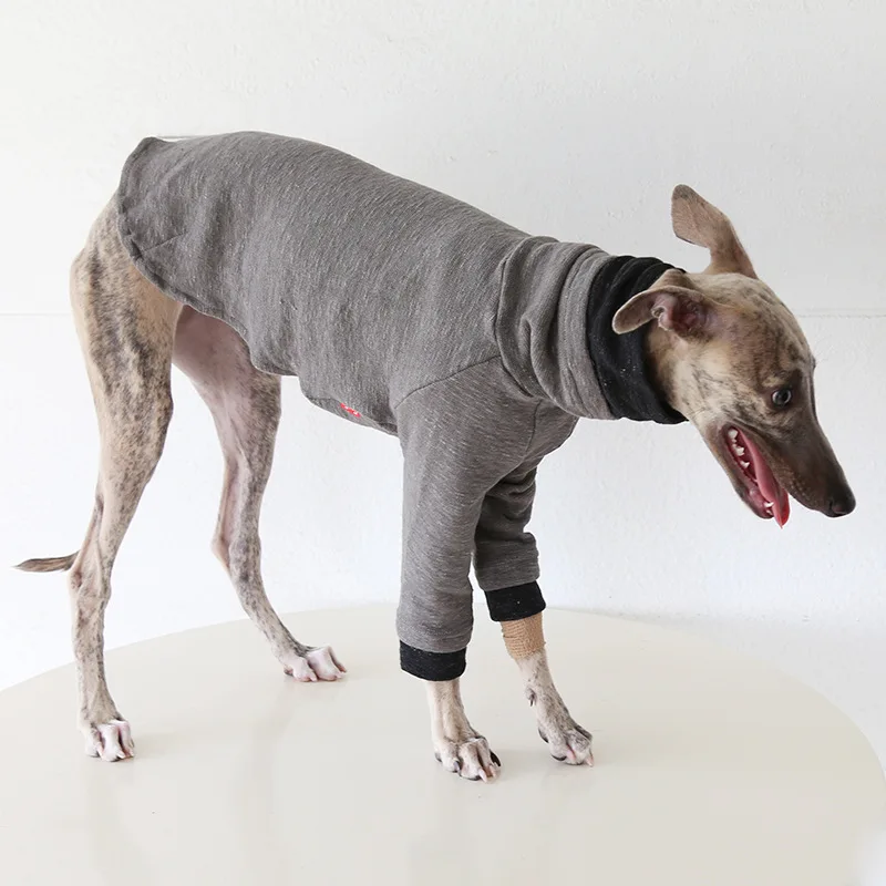 Camisa suave para perros, ropa para perros galgo de cuello alto, ropa cálida de algodón para invierno, ropa para perros de Navidad para mascotas en varios colores - imagen 5