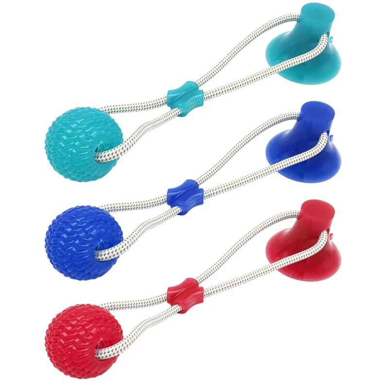 Juguetes Para Perros con ventosa y Copa de cuerda, juguete masticable para perros, juguete de dentición para perros con pelota de goma para masticar - imagen 2