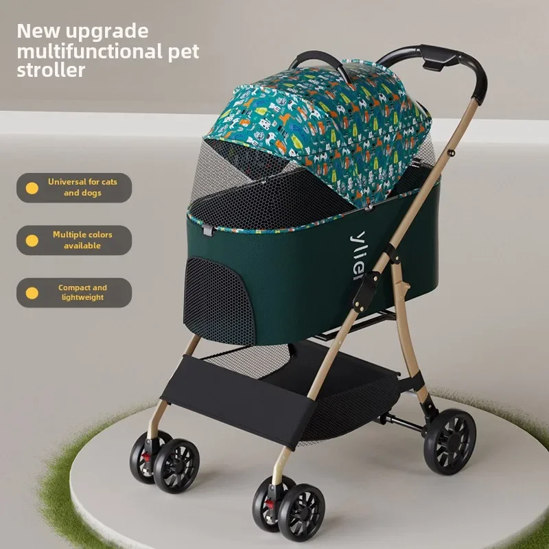 Cochecito para mascotas, carrito de peluche para perros y gatos, carrito pequeño para mascotas, ligero, plegable, para viajes al aire libre, cochecito para perros, bolsa para gatos - imagen 3
