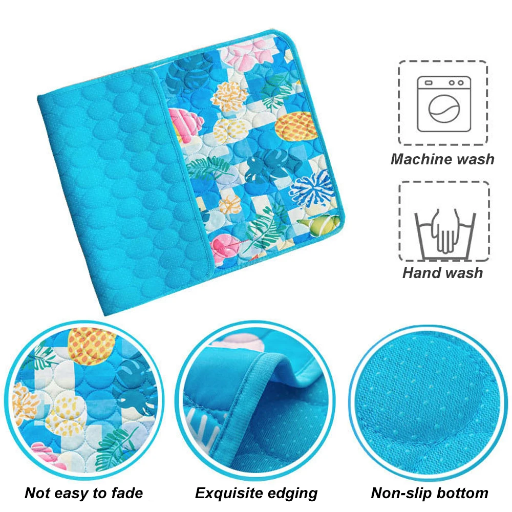 Almohadilla refrescante transpirable con estampado de dibujos animados para mascotas, estera antideslizante plegable de verano, sofá, colchón para mascotas, perros pequeños, gatos, cama, perrera, asiento de coche - imagen 2