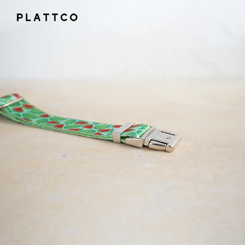 PLATTCO-collar de perro con estampado de sandía, accesorio único con hebilla plateada de alta calidad, 5 tamaños, PDC325S - imagen 4