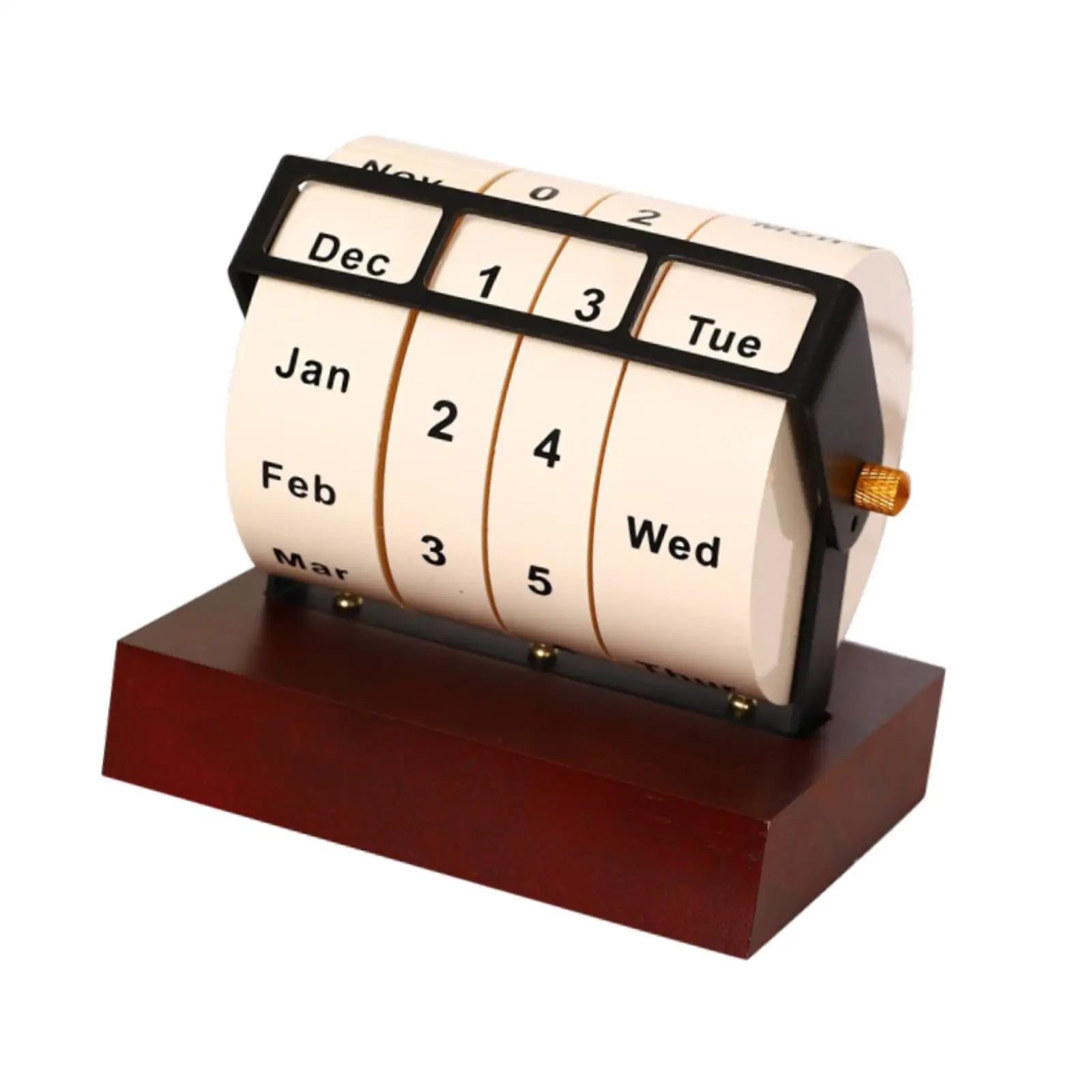 Rotary Perpetual Desk Calendar Tabletop Calendar Desktop Ornament Month Week