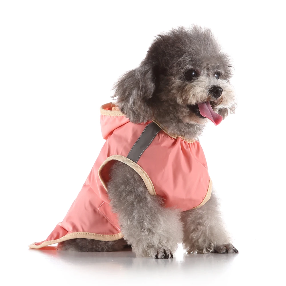 Impermeable rosa reflectante con capucha para perros pequeños y medianos - imagen 2