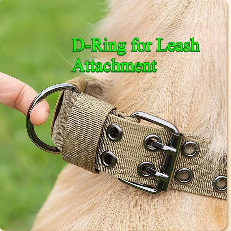 Juego de Collar táctico para perros al aire libre con correa, Collar de entrenamiento de nailon transpirable ajustable con hebilla de Metal para perros medianos/grandes - imagen 2