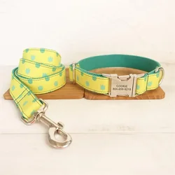 Collar personalizado ajustable con placa para gatos y perros pequeños