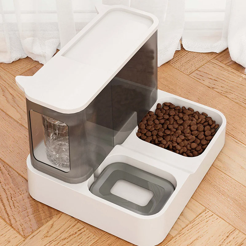 Alimentador automático para gatos, dispensador de agua de gran capacidad, cuenco de comida para gatos, contenedor de comida de separación seca y húmeda, bebedero para mascotas - imagen 2