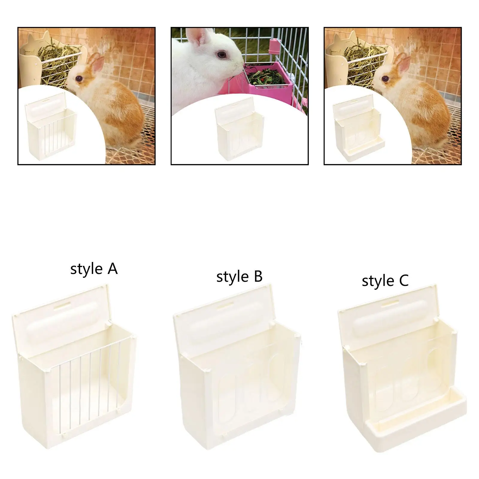 Rabbit Hay Feeder, Cage Accessories, with Lid, Feeding Tool, Hay Rack for Chinchillas, Guinea Pig Hamster Small Animals Bunnies