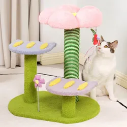 Torre rascador alta con sisal y plataforma para gatos adultos