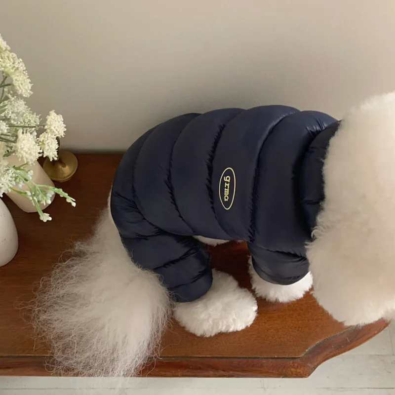 Abrigo de algodón para mascotas de cuatro patas, ropa gruesa de invierno para perros, chaqueta cálida de peluche, monos de moda maltés, XS-XL - imagen 4