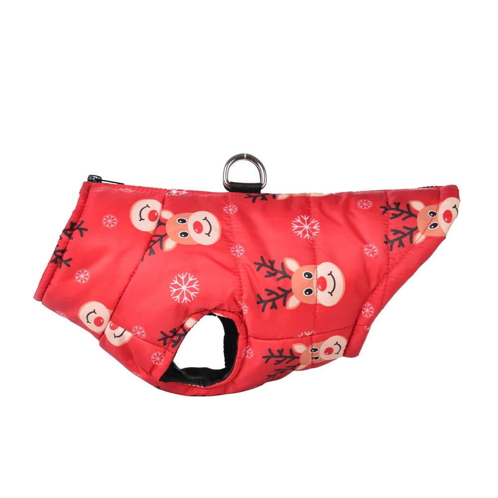 Chaqueta con estampado de muñeco de nieve para perros pequeños y medianos, ropa impermeable a prueba de viento para cachorros, disfraces cálidos de Pug Yorkshire, otoño e invierno - imagen 3