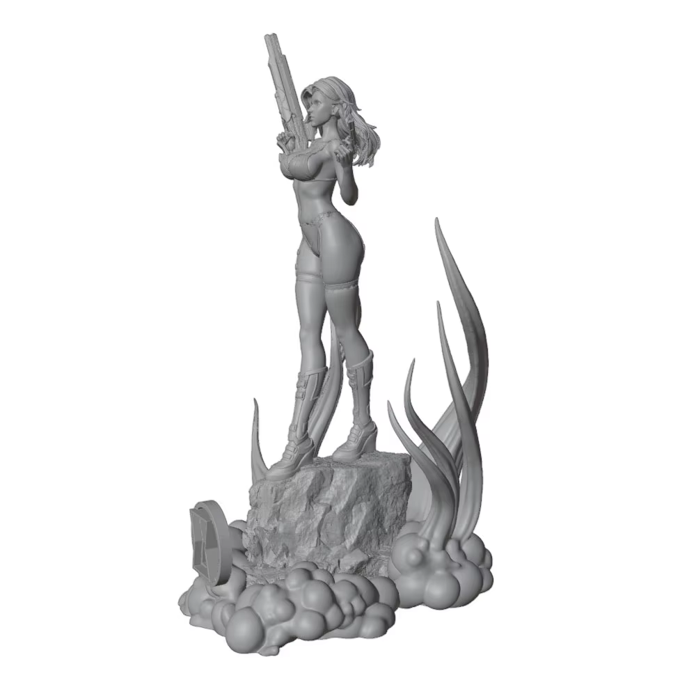 Figura de resina guerrera gris kit sin montar ni pintar impresa en 3D - imagen 5
