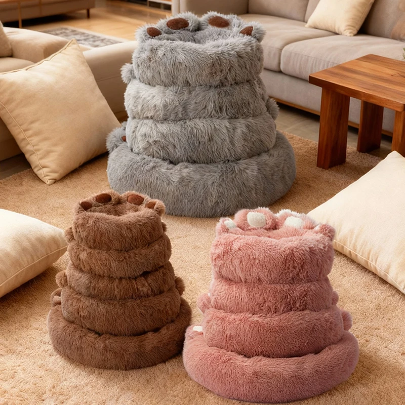 Cama de Invierno para Perros Grandes y Gatos - Donut de Felpa - imagen 3